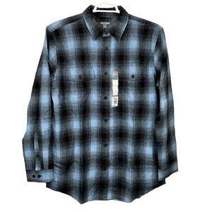 Falls Creek Men’s Blue Plaid Long Sleeve Button Down